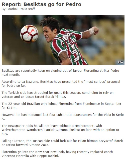 İtalyan basını, Beşiktaş'a 3 forvet yazdı