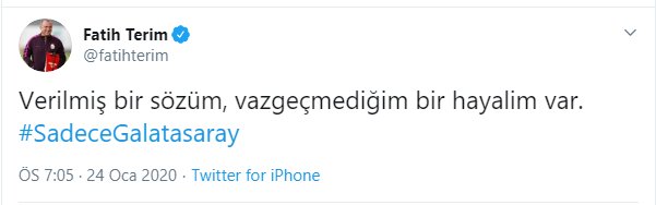 Fatih Terim'den 19:05 paylaşımı