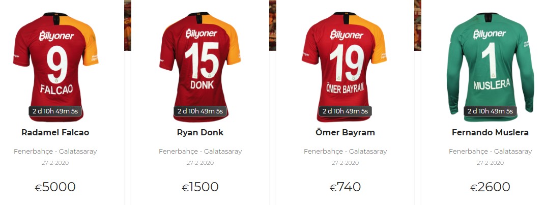 Derbide giyilen formalar açık artırmada