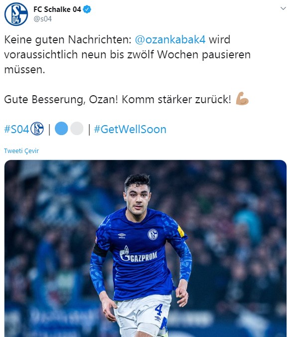 Ozan Kabak'tan kötü haber geldi