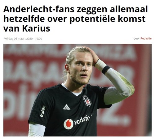 Anderlecht'in Karius ilgisine taraftarlardan yoğun tepki