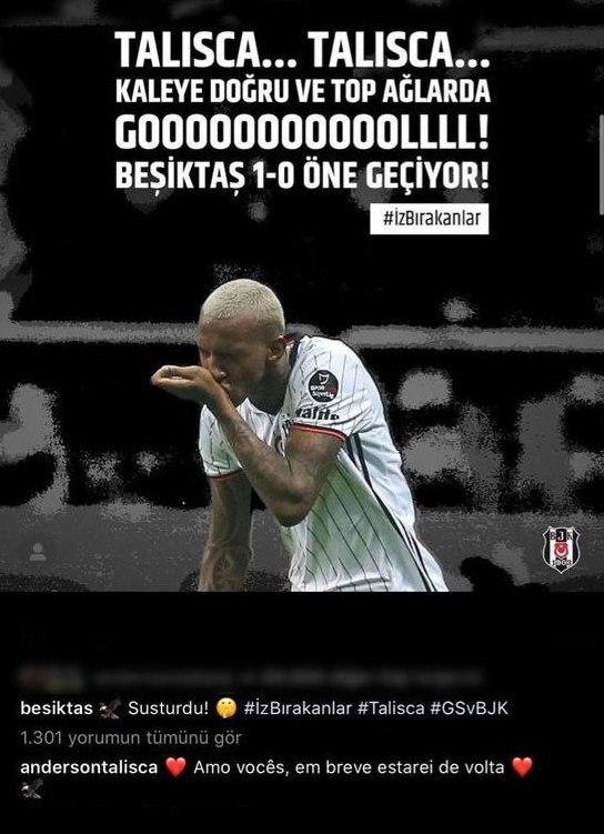 Anderson Talisca'dan Beşiktaş'a: Yakında döneceğim