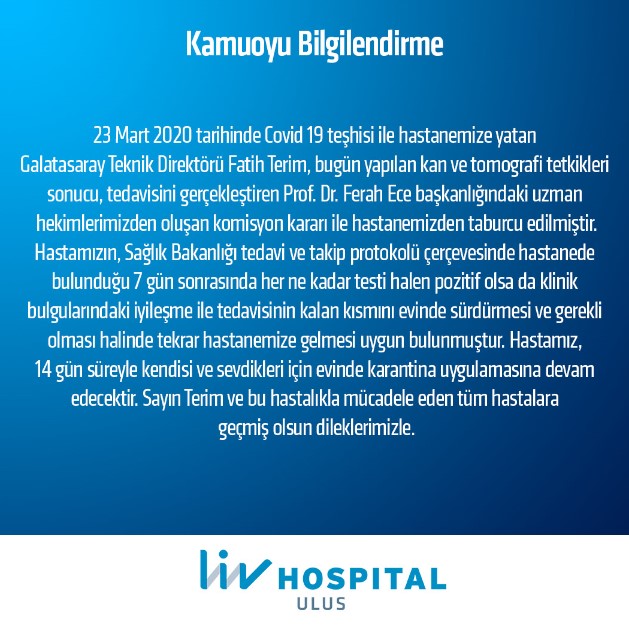 Fatih Terim taburcu edildi