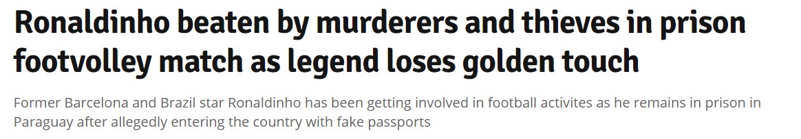 Ronaldinho ayak tenisi maçını kaybetti