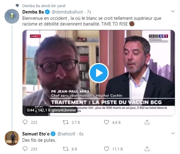 Eto'o'dan ırkçı Fransızlara sert cevap