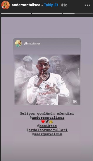 Talisca'dan heyecanlandıran Beşiktaş paylaşımı