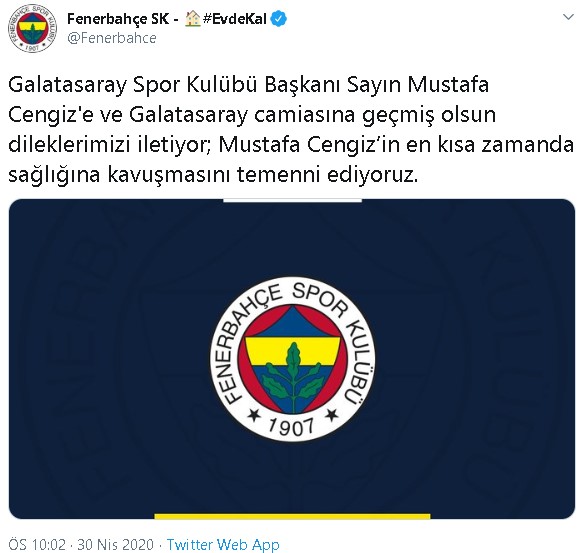 Spor camiasından Mustafa Cengiz'e 'geçmiş olsun' mesajları