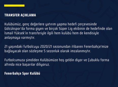 İsmail Yüksek resmen Fenerbahçe'de