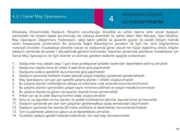 TFF, Futbola Dönüş Öneri Protokolü'nü yayınladı