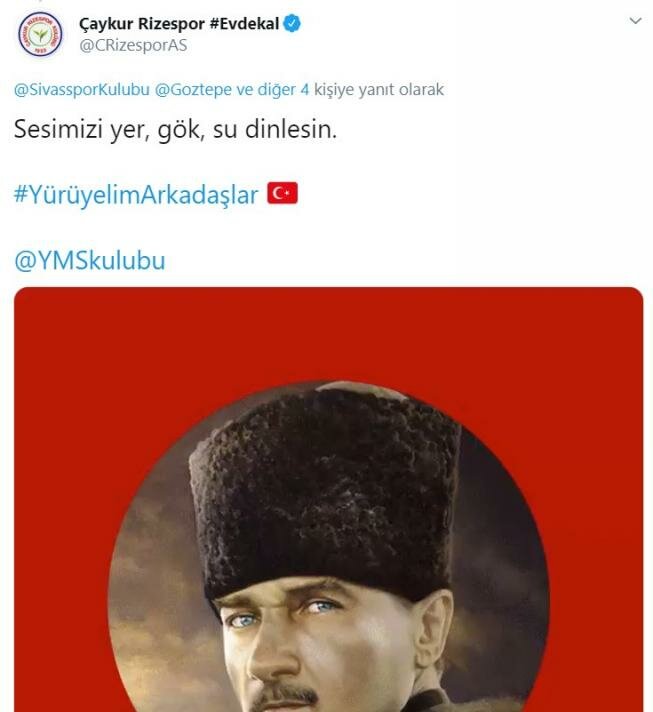 Süper Lig'den 17 takım Gençlik Marşı'nı söyledi