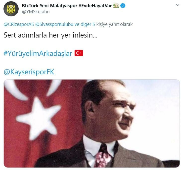 Süper Lig'den 17 takım Gençlik Marşı'nı söyledi