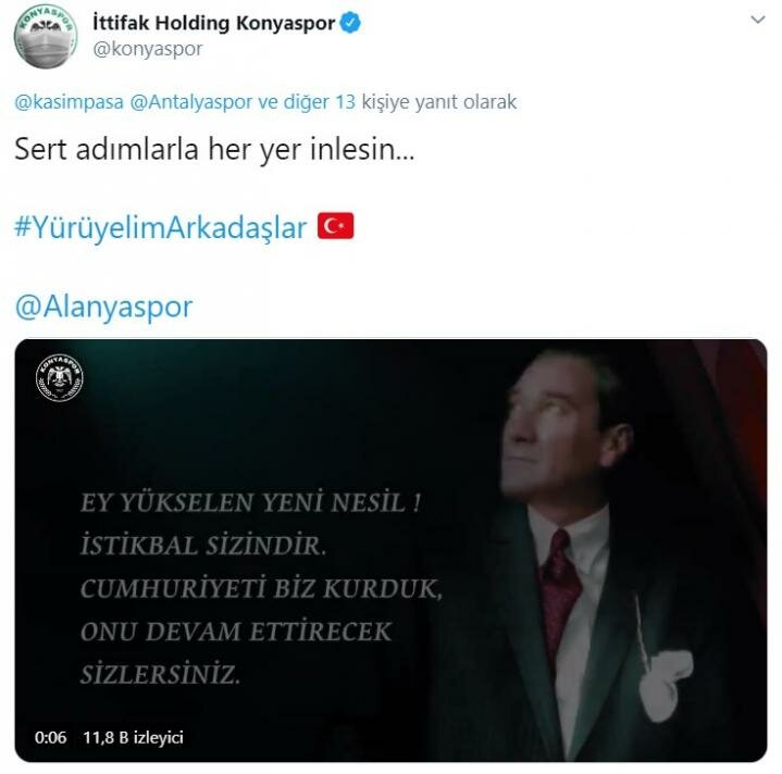 Süper Lig'den 17 takım Gençlik Marşı'nı söyledi