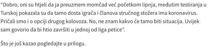 Bjelica: F.Bahçe takımı haziranda devralmamı istedi