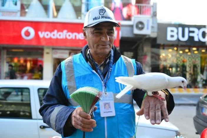 Milli Piyango satıcısı beyaz güvercinle ciroyu artırdı