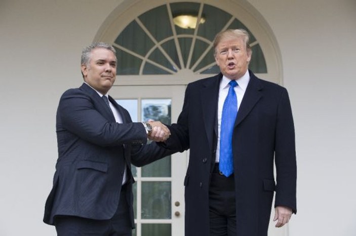 Trump, Kolombiya Devlet Başkanı Duque ile birlikte
