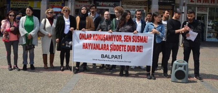Ankara’daki köpek katliamı Balıkesir’de protesto edildi