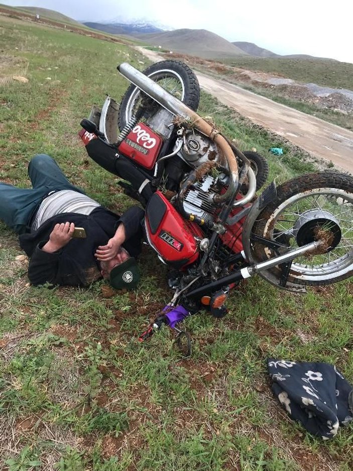 Kahramanmaraş'ta bir motosiklet sürücüsü kaza yaptı