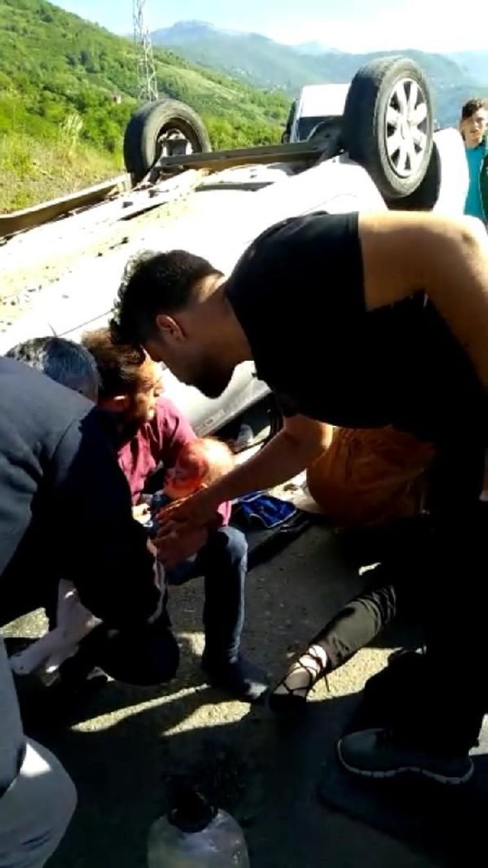Trabzon'da ters dönen araçtaki bebek hayatını kaybetti
