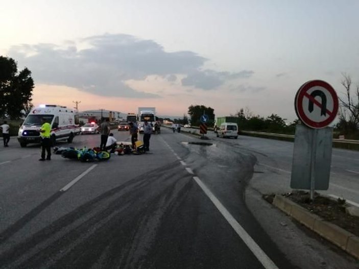 Bursa'da motosiklet kamyona çarptı: 2 yaralı