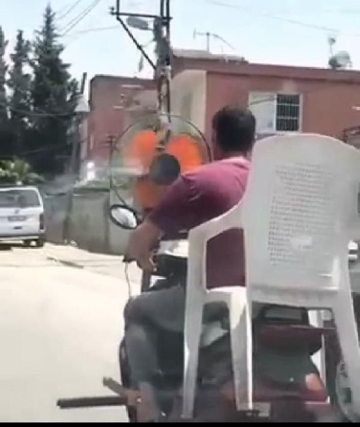 Adanalı sürücü motosikletinin önüne pervane taktı