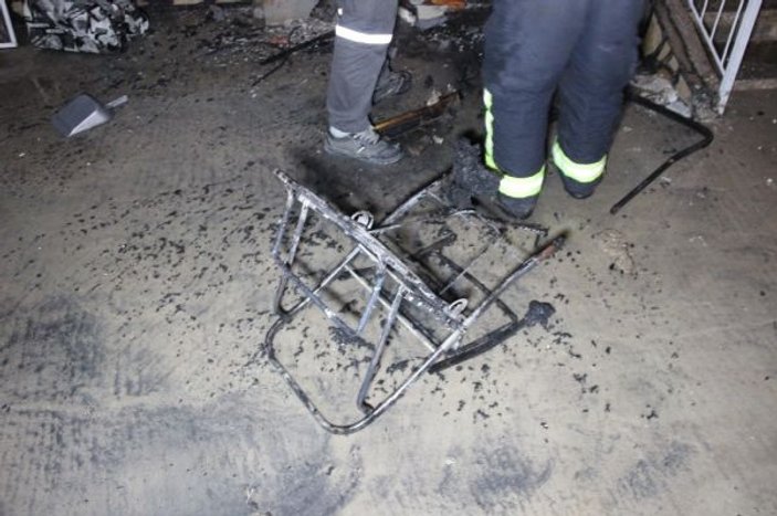 Karaman'da yanan bebek arabası faciaya neden oluyordu