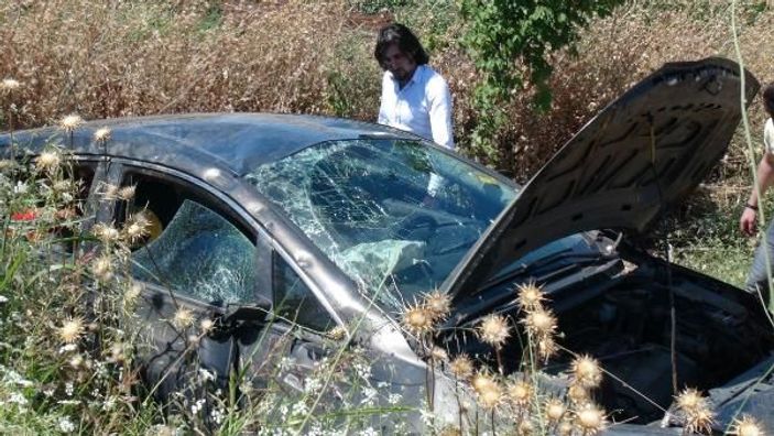 Kilis’te otomobil şarampole uçtu