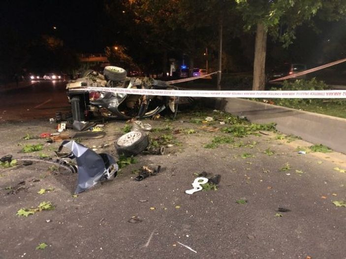 Ankara'da otomobil köprüden uçtu