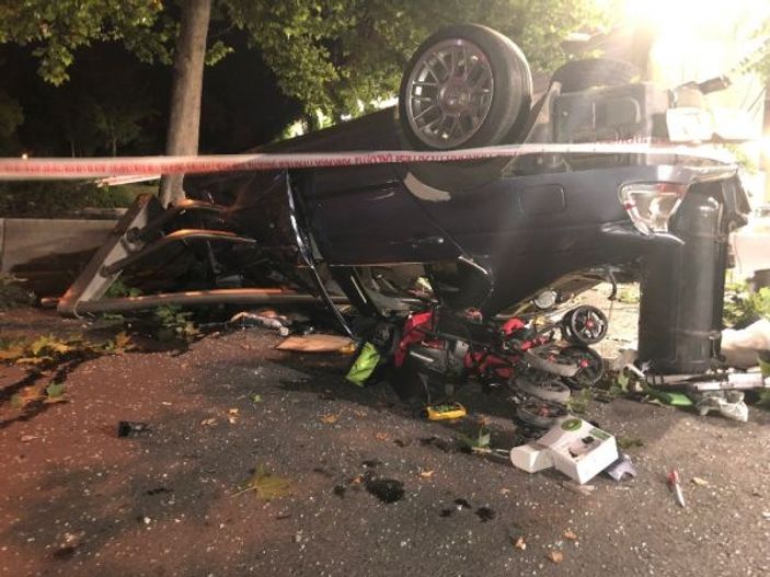 Ankara'da otomobil köprüden uçtu