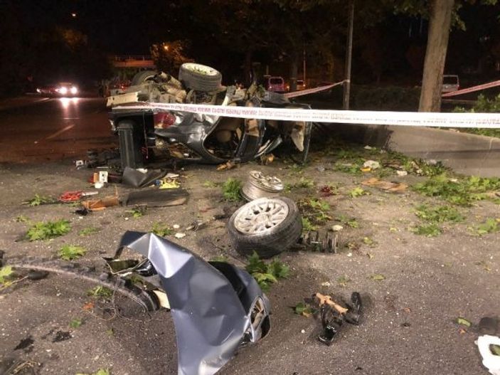 Ankara'da otomobil köprüden uçtu