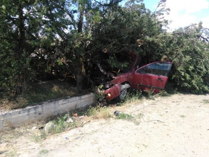 Kırıkkale’de otomobil ağaca girdi: 3 yaralı