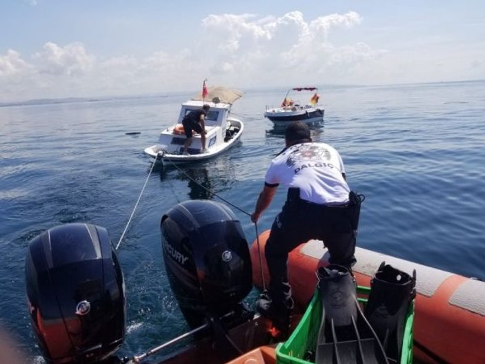Yalova'da batan teknenin imdadına deniz polisi yetişti