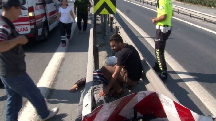 İstanbul'da kaza yapan motosikletliye sürpriz ilk yardım