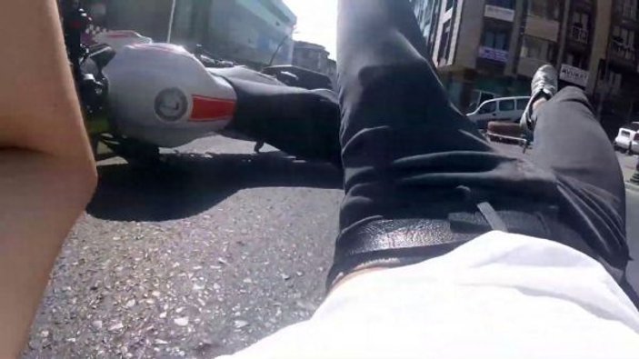 İstanbul’da motosikletli sollama yaparken kaza yaptı
