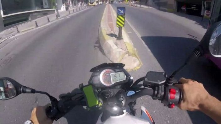 İstanbul’da motosikletli sollama yaparken kaza yaptı