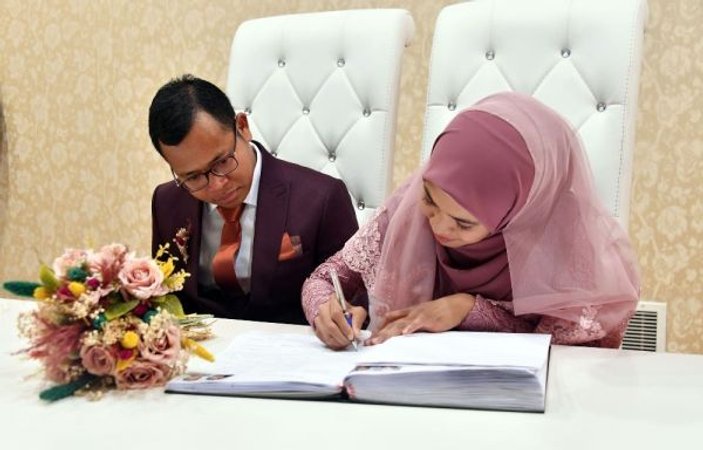 Endonezyalı çiftin Bursa'da nikahı kıyıldı