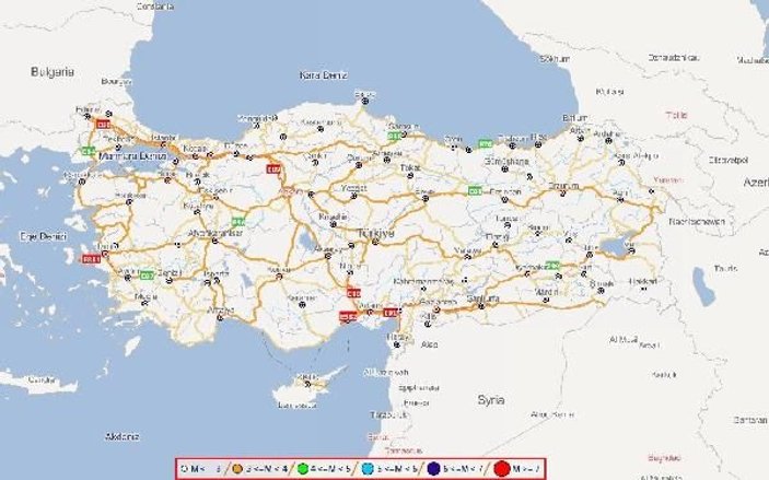 Türkiye'de meydana gelen büyük depremler