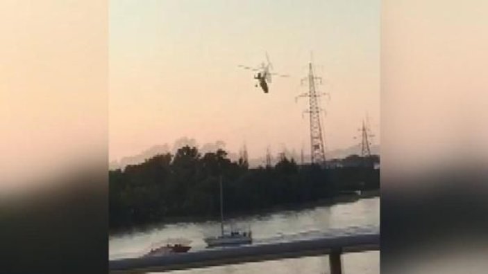 Rusya’da helikopter, elektrik hattına takılıp nehre düştü