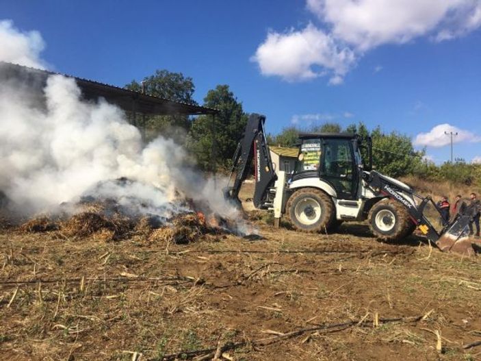 Tekirdağ'da tamir sırasında çiftlikte yangın çıktı