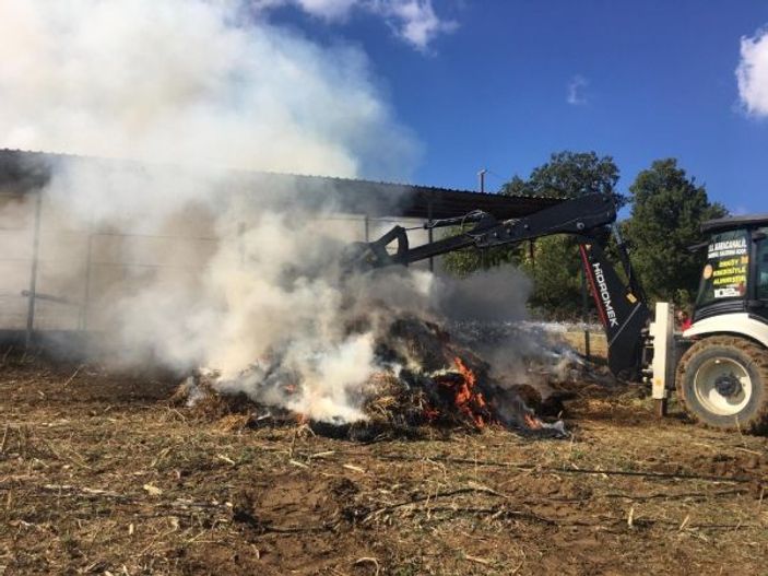 Tekirdağ'da tamir sırasında çiftlikte yangın çıktı
