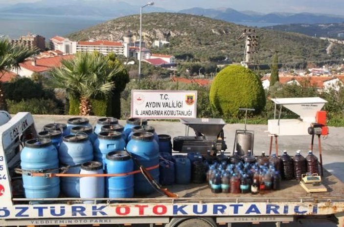 Aydın'da 3 bin 65 litre sahte şarap ele geçirildi -1