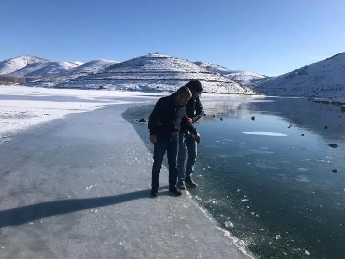 Gökçedere Gölü buz tuttu, çeşme ve dereler dondu -8