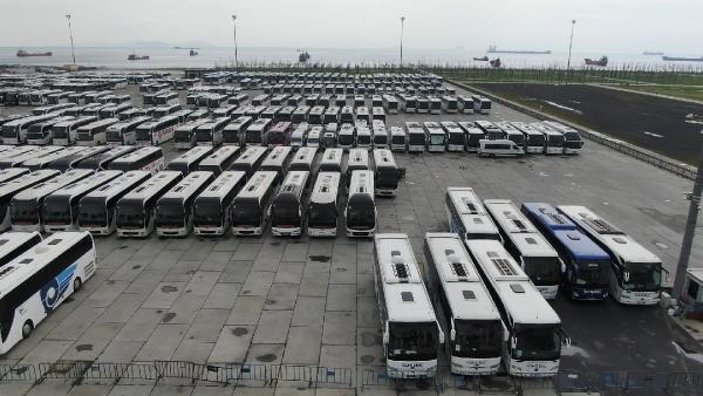 Yüzlerce otobüs Yenikapı miting alanını doldurdu -9