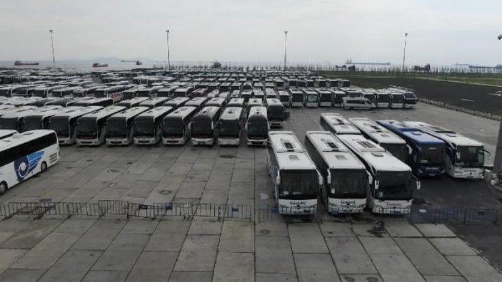 Yüzlerce otobüs Yenikapı miting alanını doldurdu -6