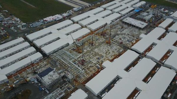 Atatürk Havalimanı'daki hastane inşaatında son durum havadan görüntülendi -5