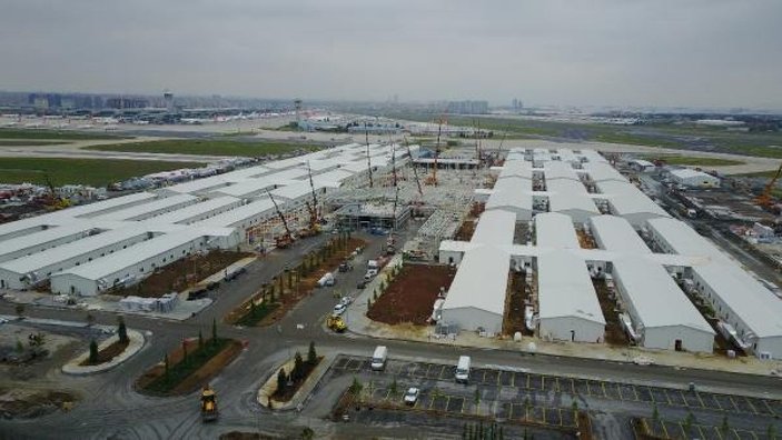 Atatürk Havalimanı'daki hastane inşaatında son durum havadan görüntülendi -1