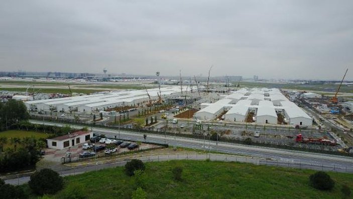 Atatürk Havalimanı'daki hastane inşaatında son durum havadan görüntülendi -8