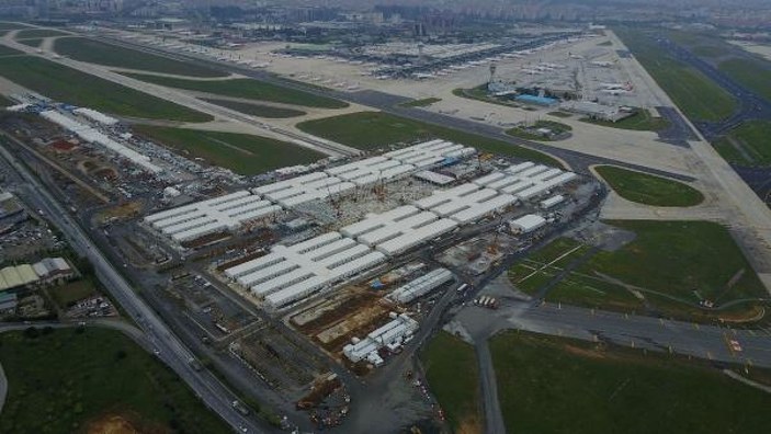 Atatürk Havalimanı'daki hastane inşaatında son durum havadan görüntülendi -4