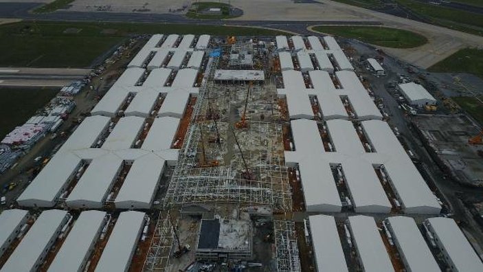 Atatürk Havalimanı'daki hastane inşaatında son durum havadan görüntülendi -6