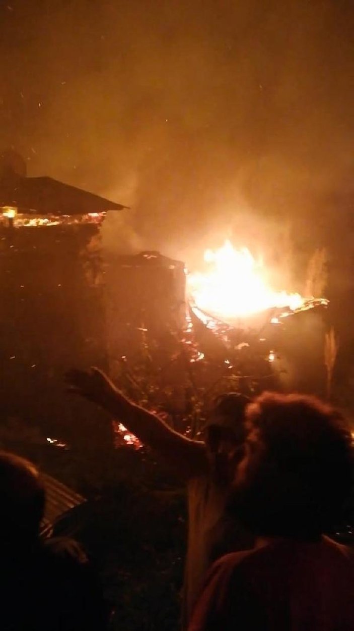 Yusufeli’de çıkan yangın, 7 evi kül etti