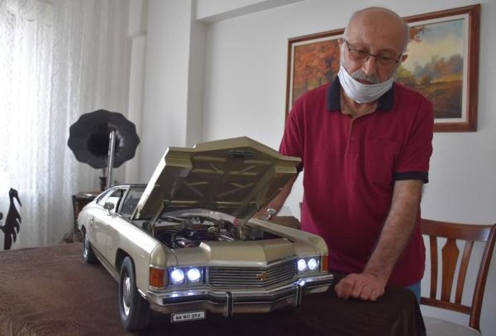 Tutkunu olduğu klasik otomobilin minyatürünü 36 yılda yaptı -5